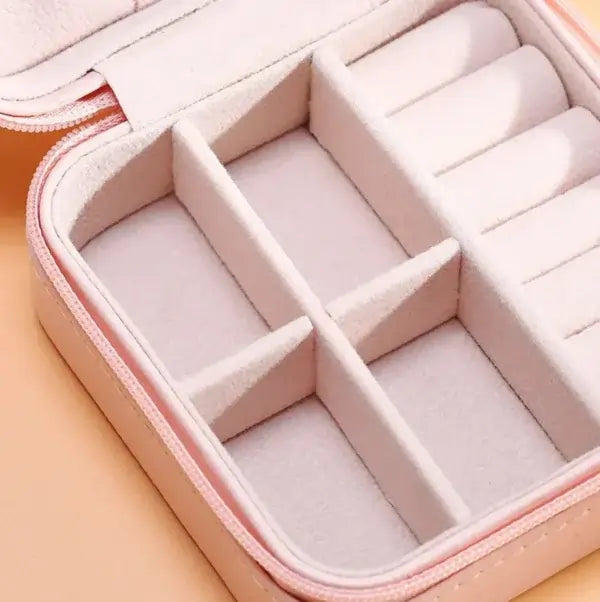 Jewelry Organizer Box – Mini Travel PU Leather Jewelry Case for Women & Girls | Small Portable Box for Rings, Earrings, Necklaces, Bracelets, Watches – Perfect Gift Idea