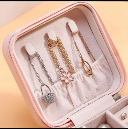 Jewelry Organizer Box – Mini Travel PU Leather Jewelry Case for Women & Girls | Small Portable Box for Rings, Earrings, Necklaces, Bracelets, Watches – Perfect Gift Idea